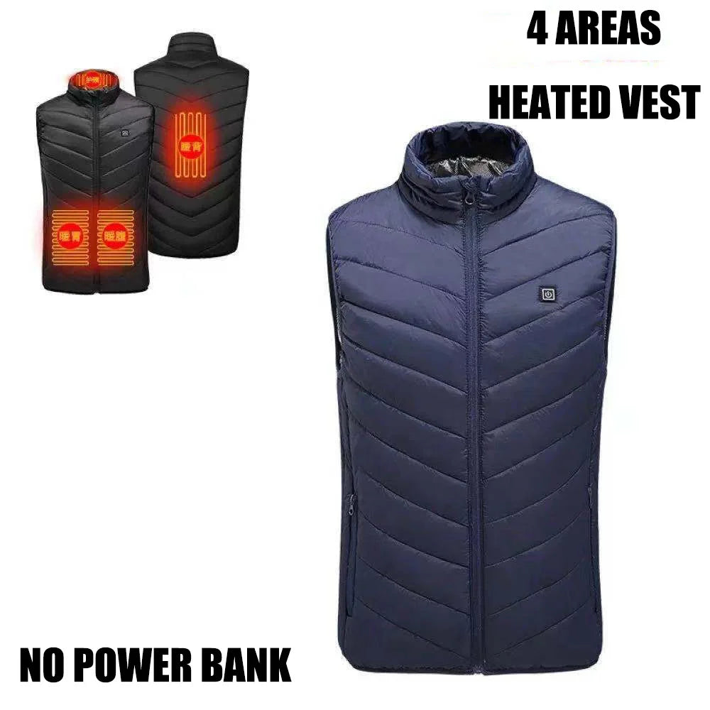 Heated Vest for Men and Women, USB Heated Jacket, Sportswear, Coat, Outdoor, Hunting, New, 9 Areas, 4XL, Winter