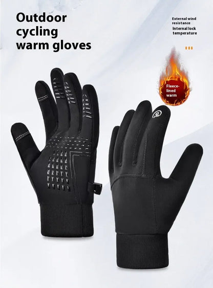 Thermal Touchscreen Cycling Gloves Windproof  Water-Resistant Winter Bike Gloves with Anti-Slip Grip