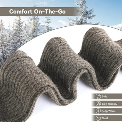 Heated Retro Fashion Knit Leg Warmers for Women - Party Dance Sports Yoga Running Hiking Warm-Up Knitted Leggings