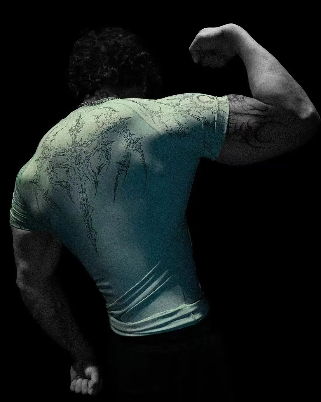 Compression T-shirt Gothic Metal Print  Men Women Punk Streetwear Short Sleeve Fitness Top Slim Fit Y2k Aesthetic Unisex Gym Tee