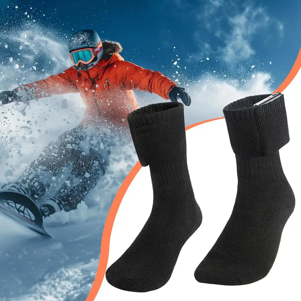 USB Heated Socks (Battery Not Included) - Full Foot Heating Warm Socks, Winter Skiing Outdoor Sports Thermal Electric Heat Socks