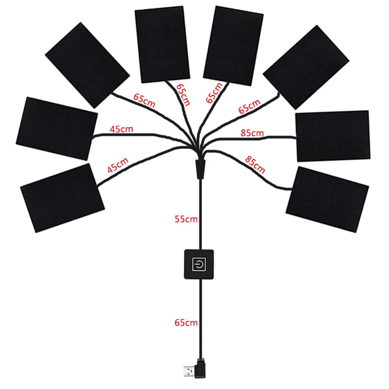 16 Areas Heated Vest USB Infrared Heating Vest Jacket Unisex Winter Electric Heated Vest Outdoor Sports Hiking Oversized M-4XL