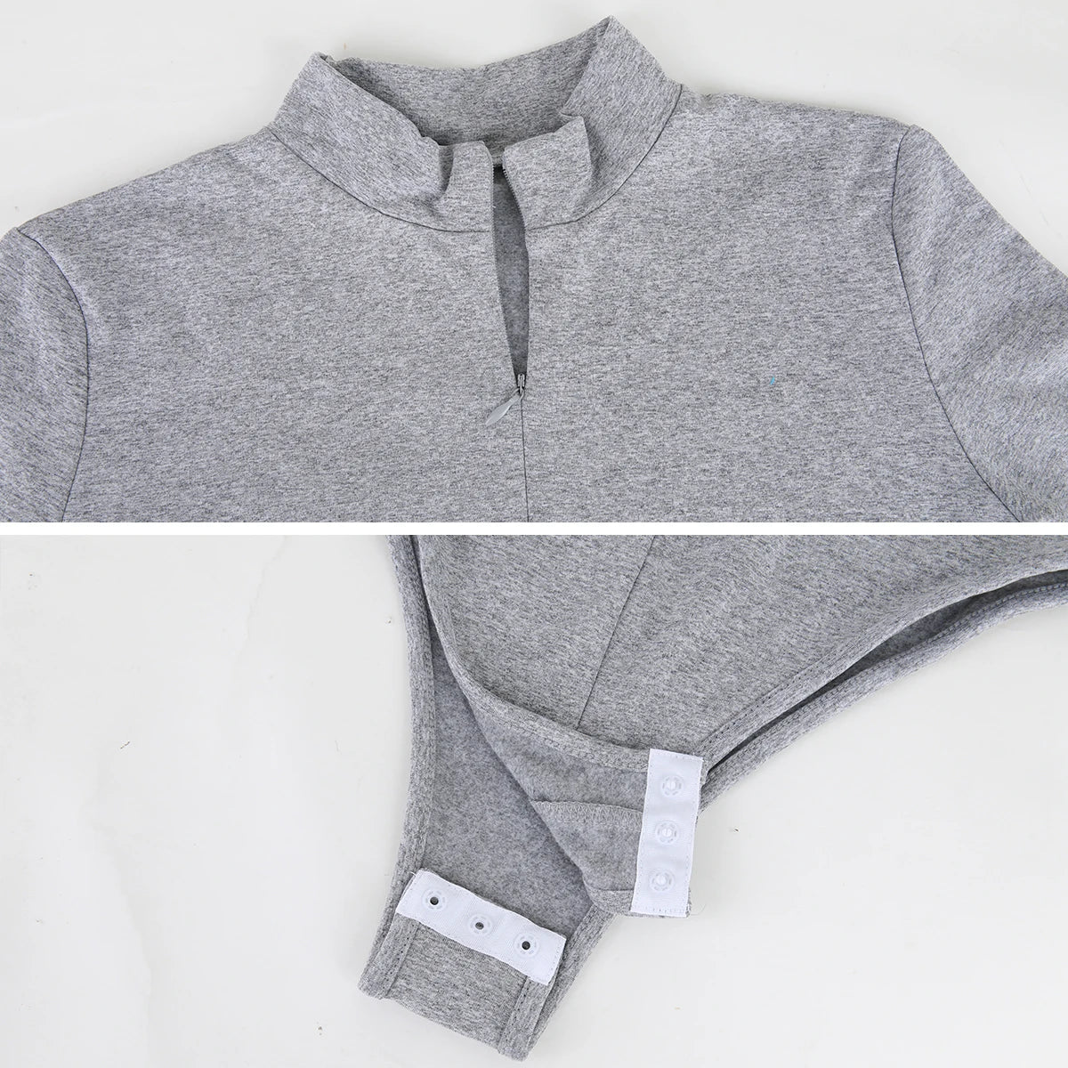 Womens Compression Thermal Shirts Fleece Lined Long Sleeve Zip High Neck Slim Fit Bodysuit Tops for Winter Cold Weather