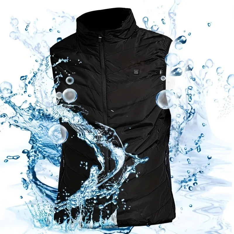 Electric Heated Vest with Carbon Fiber Heating, Full-Body USB Constant Temperature Vest for Men and Women, Heated Cotton Vest, 4 Heating Zones, Can Be Seen Clearly, Keep Warm This Winter (Battery or Power Bank Not Included)