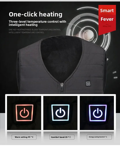 Heated Vest for Men Women 12-Zone Smart Electric Heating Vest USB Rechargeable Thermal Fleece Lined Winter Warm Vest Outdoor