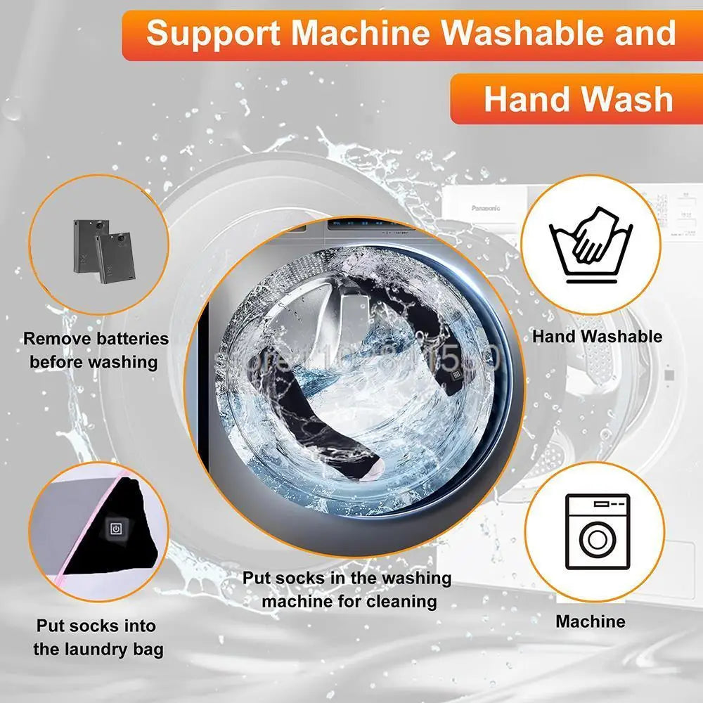 Winter Heated Socks Rechargeable Heating Socks with Battery Box Heated Socks Warmth Outdoor Heated Boots Snowmobile Ski Equipmen