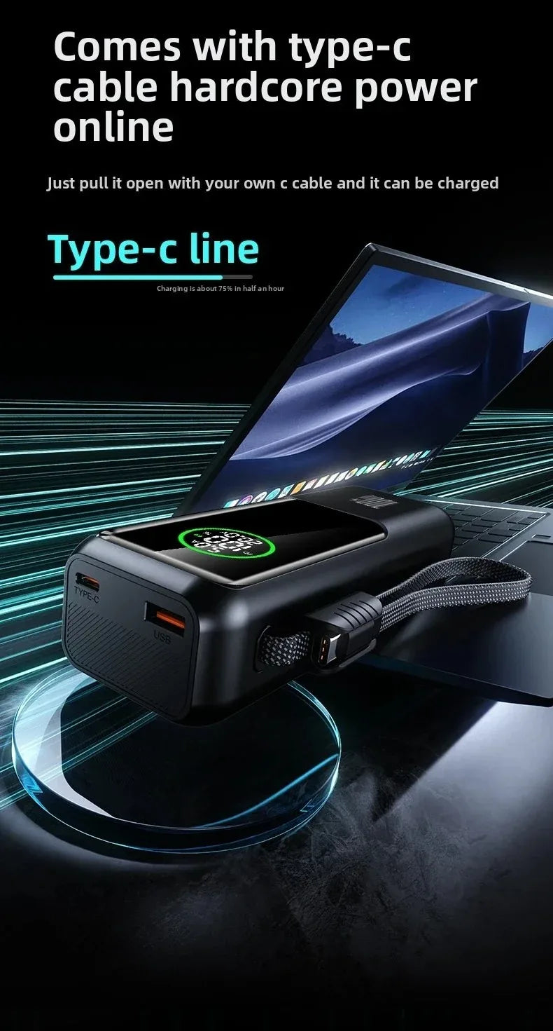 30000mAh Super Capacity Power Bank 100W Super Fast Charging Mobile Power Portable External Power For IOS Android Laptop Tablet