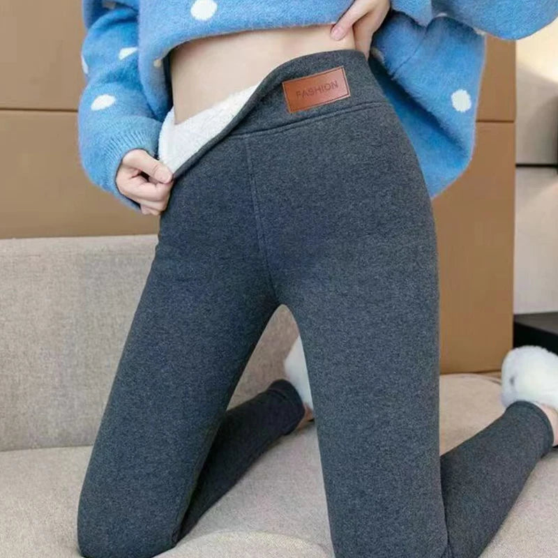 Thermal Leggings Women Winter Warm High Waist Simplicity Warm Pants Fashion Black Elasticity Autumn Velvet Comfortable Leggins