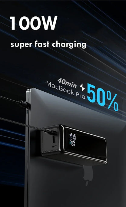 Large Capacity 100W Power Bank Portable 27000mAh Fast Charger External Spare Battery Powerful Powerbank For laptop iPhone Xiaomi