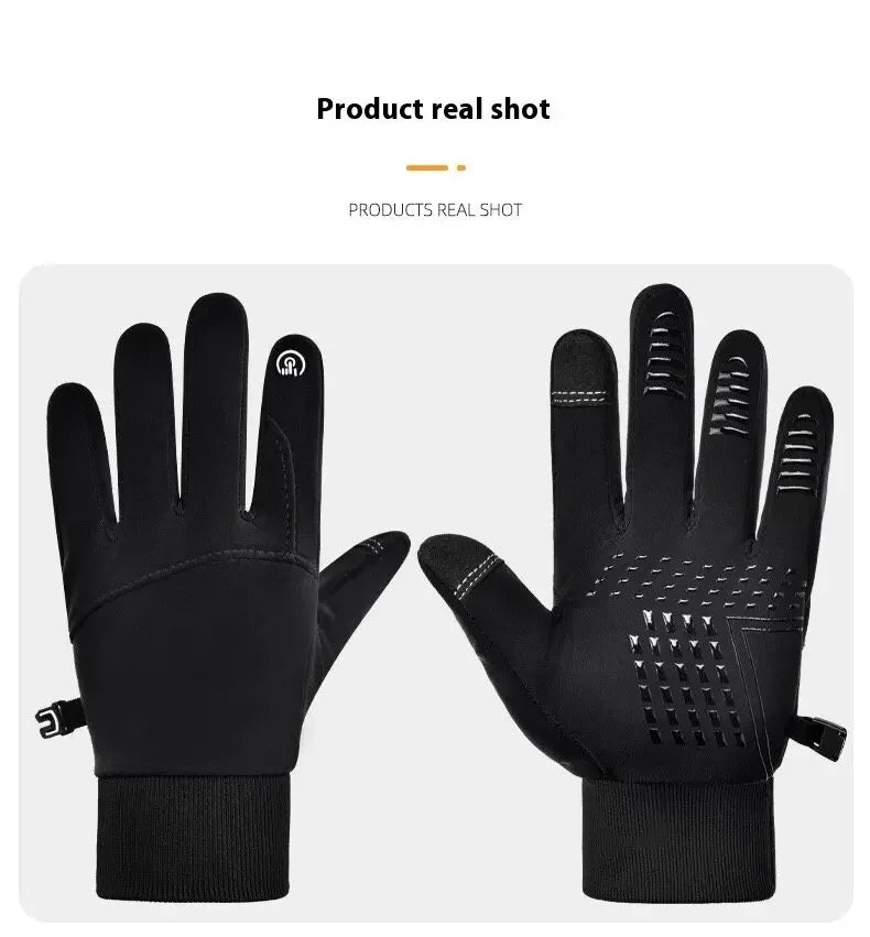 Thermal Touchscreen Cycling Gloves Windproof  Water-Resistant Winter Bike Gloves with Anti-Slip Grip