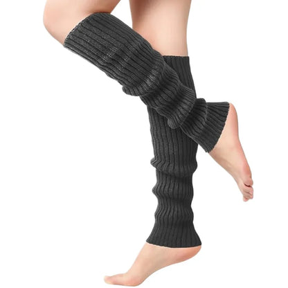 Heated Retro Fashion Knit Leg Warmers for Women - Party Dance Sports Yoga Running Hiking Warm-Up Knitted Leggings