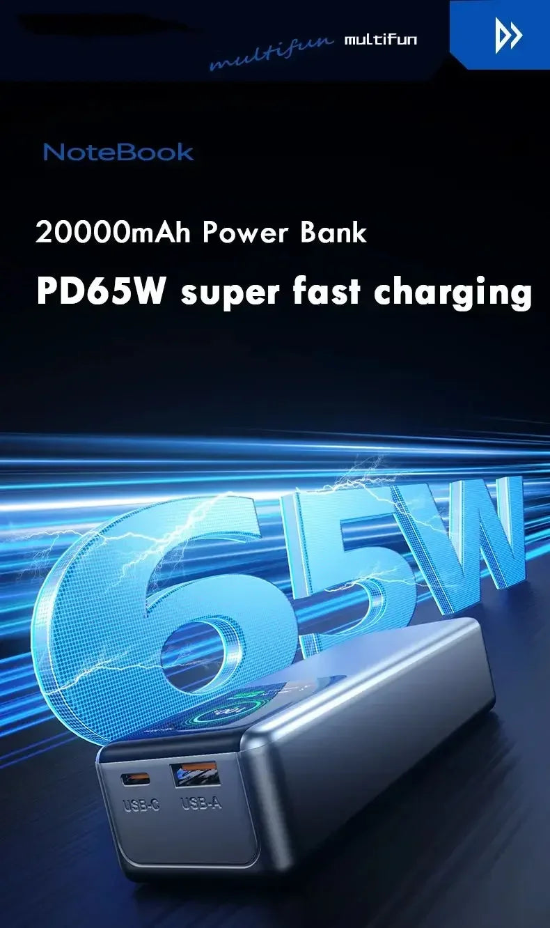 Large Capacity 100W Power Bank Portable 27000mAh Fast Charger External Spare Battery Powerful Powerbank For laptop iPhone Xiaomi