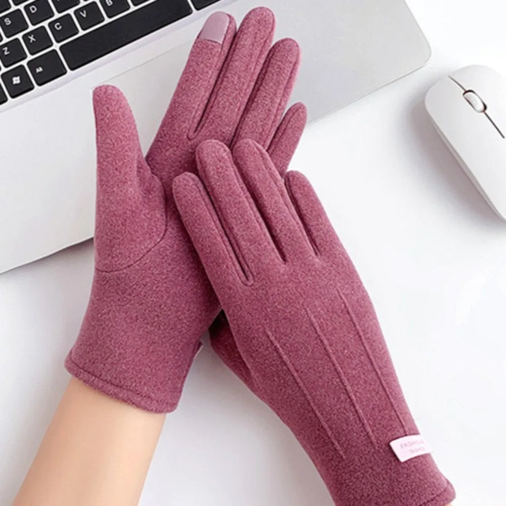 1 Pair Thermal Touchscreen Gloves for Men Women Winter Warm Fleece Lined Windproof Cold Weather Outdoor Cycling Driving Sports