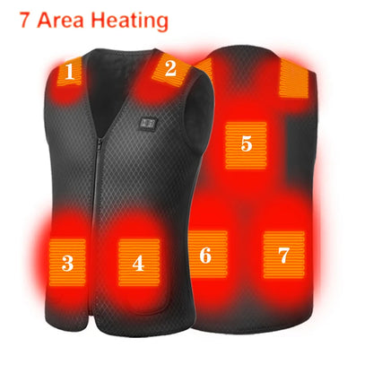 16 Areas Heated Vest USB Infrared Heating Vest Jacket Unisex Winter Electric Heated Vest Outdoor Sports Hiking Oversized M-4XL