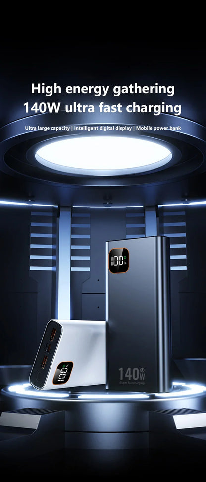 500000mAh Ultra Large Capacity Power Bank 140W Super Fast Charging Portable Mobile Power Digital Display External Battery