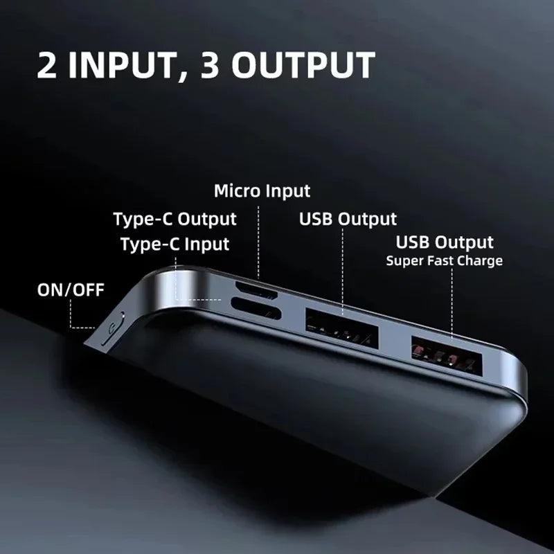 50000mAh Power Bank High Capacity 120W Portable Super Fast Charging External Battery Powerbank PD 20W For Multiple Device