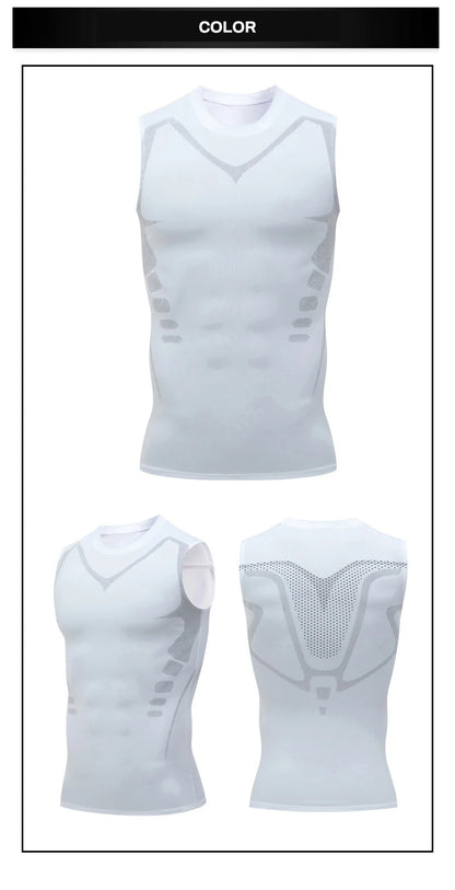 Compression Tank Top Men Gym Shirt Sleeveless Quick Dry Printing Sportswear Male Fitness Bodybuilding Vest Workout Muscle Top