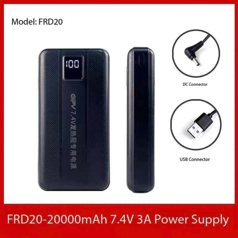 New Large Capacity 7.4V/3A/16000mAh/20000mAh Power Bank High Current Heating Battery for Electric Down Jacket Vest Heated Scarf