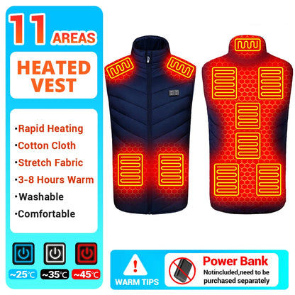 21 Heated Vest Winter Electric Heated Jackets Men Women Sportswear Heated Coat Coat Motorcycle USB Heating Jacket For Camping