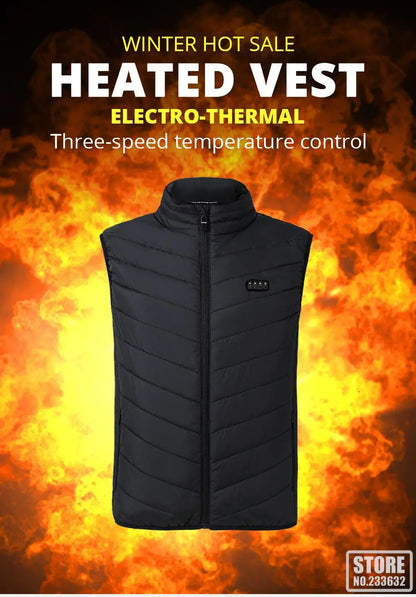 21 Heated Vest Winter Electric Heated Jackets Men Women Sportswear Heated Coat Coat Motorcycle USB Heating Jacket For Camping
