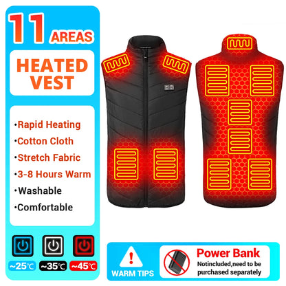 21 Heated Vest Winter Electric Heated Jackets Men Women Sportswear Heated Coat Coat Motorcycle USB Heating Jacket For Camping