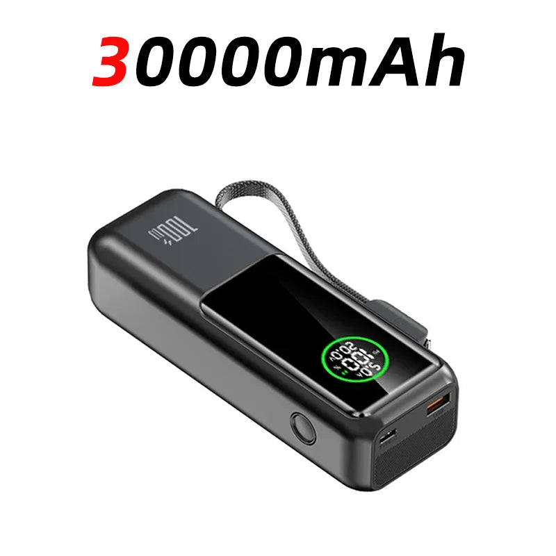 30000mAh Super Capacity Power Bank 100W Super Fast Charging Mobile Power Portable External Power For IOS Android Laptop Tablet