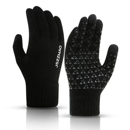 Winter Gloves for Men Women, Touch Screen Gloves, Upgraded Thicken Anti-Slip Silicone Gel, Thermal Soft Knit Lining