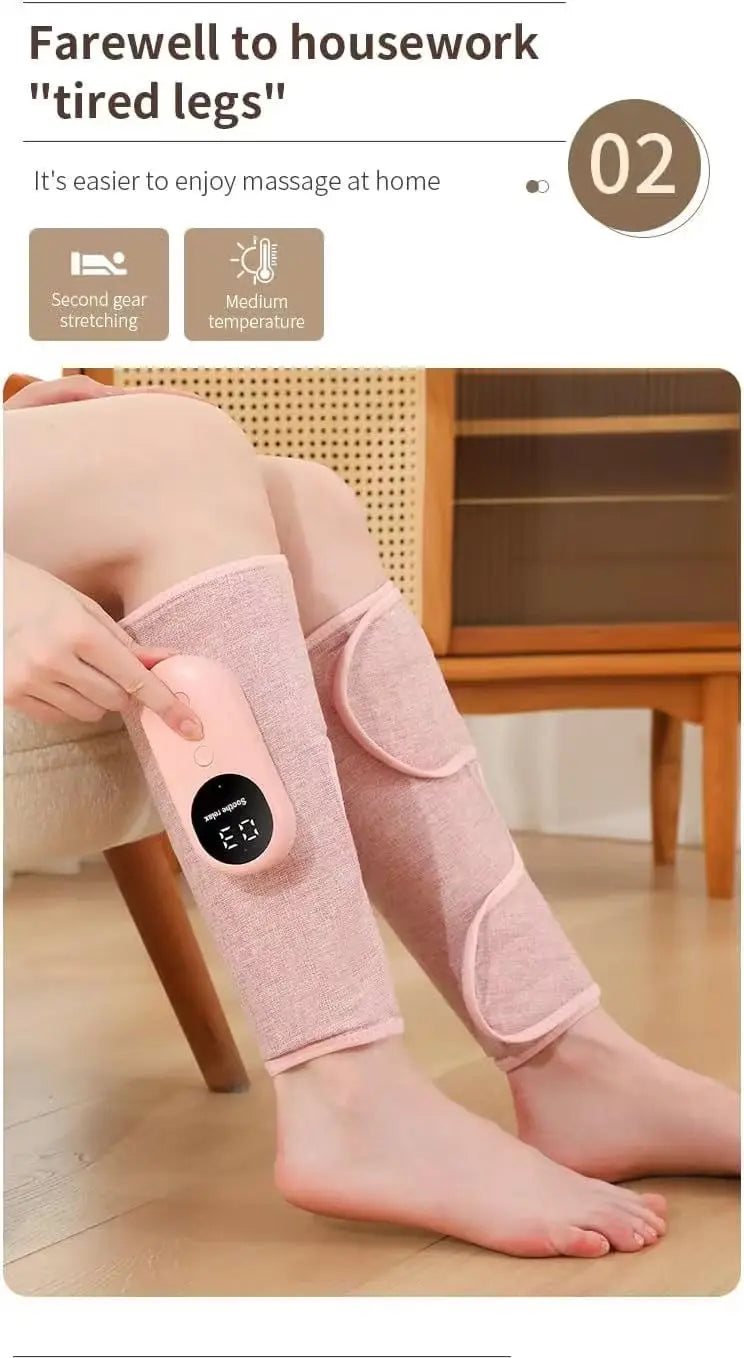 Leg Massager with Heat and Compression, Legs Massage for Circulation and Pain Relief , Heating Calf Leg Air Compression Massager