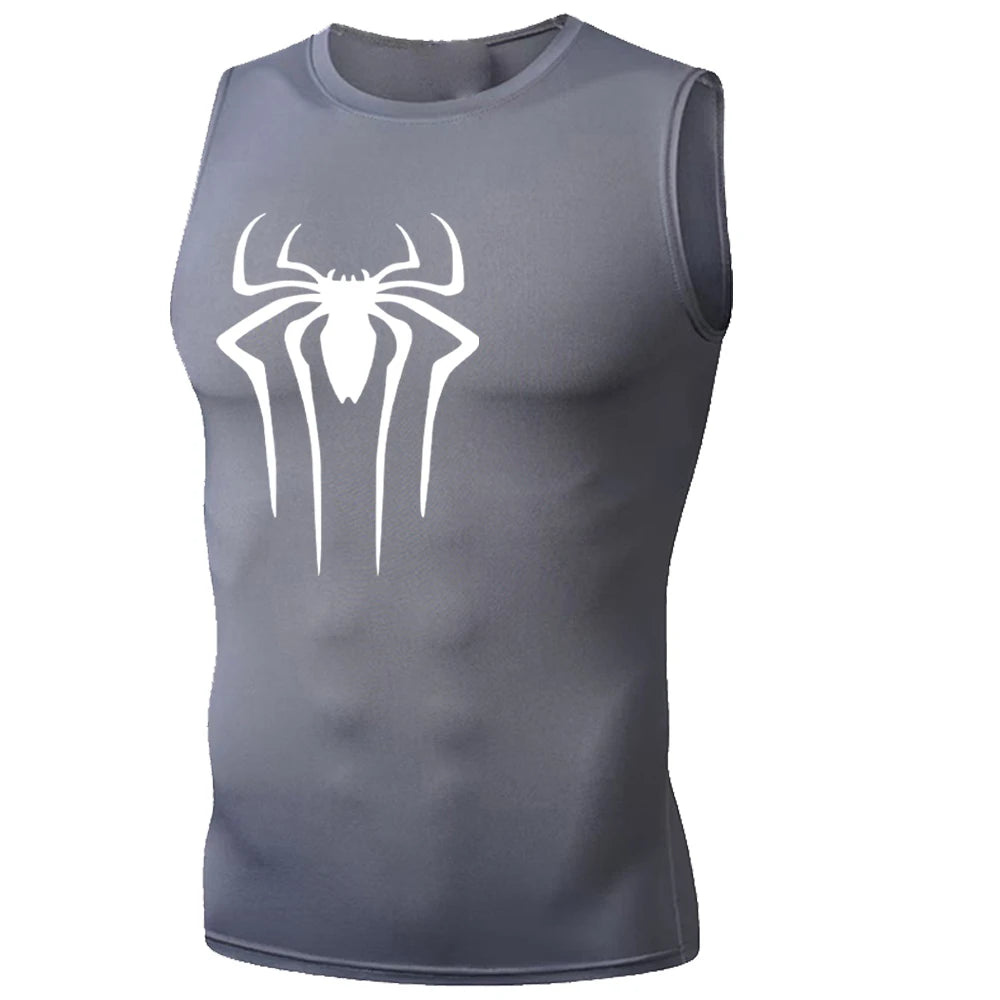 Compression Tank Top Men Gym Shirt Sleeveless Quick Dry Solid Sportswear Male Fitness Bodybuilding Vest Workout Muscle Top