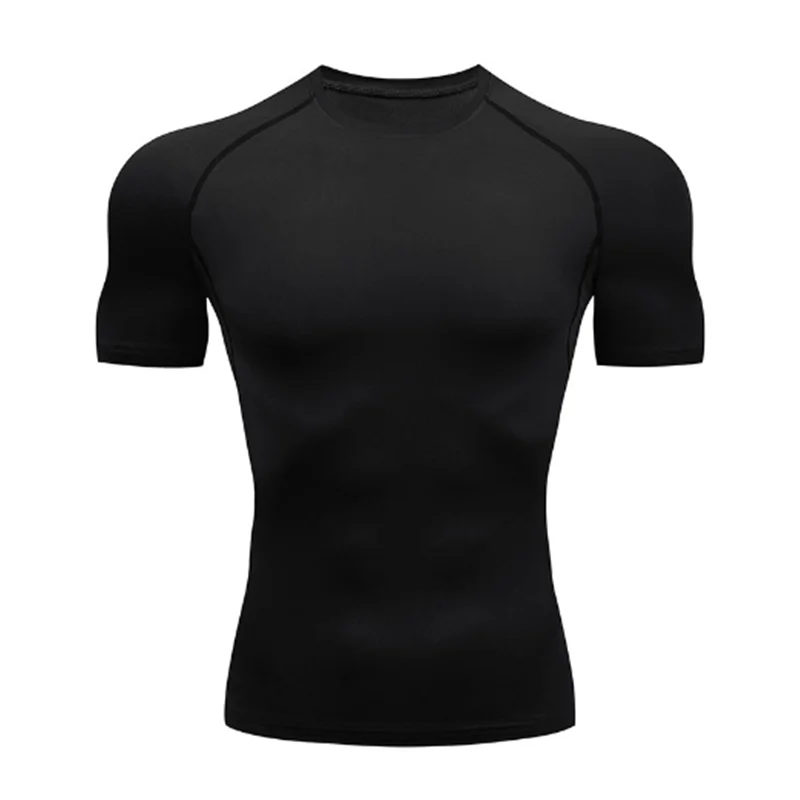 2025 Compression T Shirt Men Summer Sportswear Running T-shirt Elastic Quick Dry Sport Tops Tee Athletic Gym Workout Shirts Men