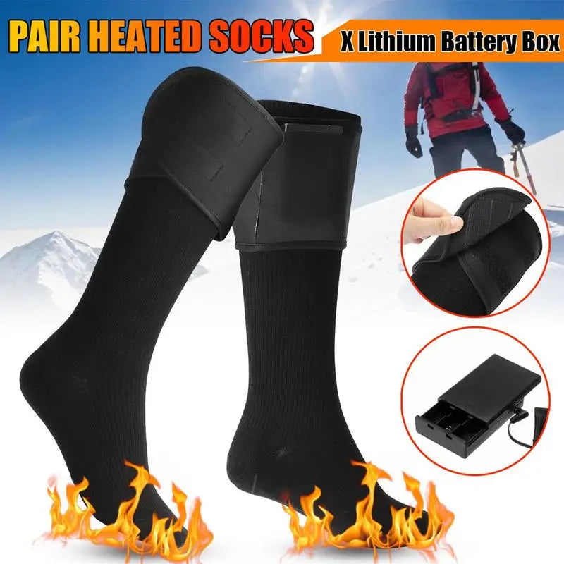 Heated Socks For Men Electric Heated Thermal Socks For Cold Weather Electric Heating Warm Knitting Socks Portable Heating