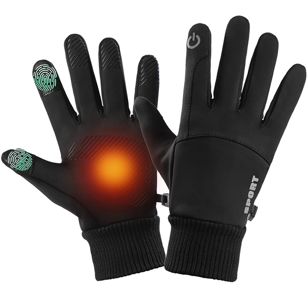 Touch Screen Waterproof Thermal Sport  Gloves Women Men Cycling Gloves ，Perfect for Running, Driving, Hiking, Walking, Working