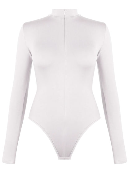 Womens Compression Thermal Shirts Fleece Lined Long Sleeve Zip High Neck Slim Fit Bodysuit Tops for Winter Cold Weather