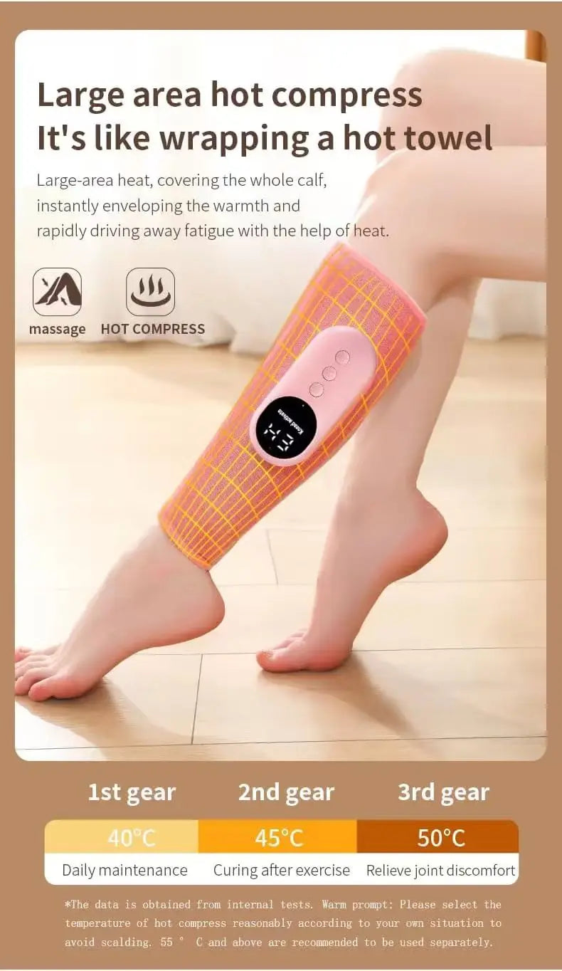 Leg Massager with Heat and Compression, Legs Massage for Circulation and Pain Relief , Heating Calf Leg Air Compression Massager