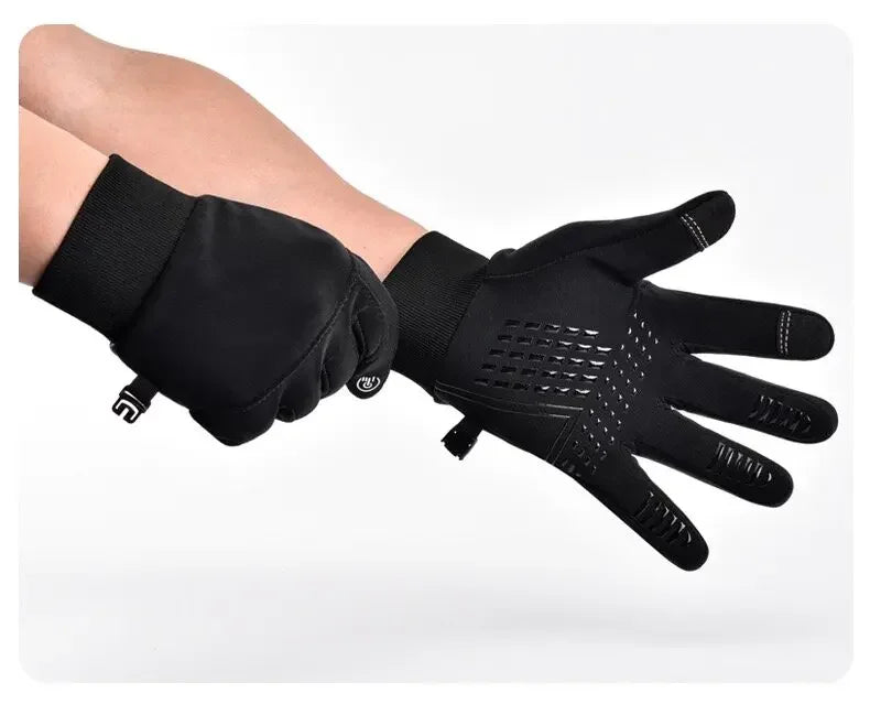 Thermal Touchscreen Cycling Gloves Windproof  Water-Resistant Winter Bike Gloves with Anti-Slip Grip
