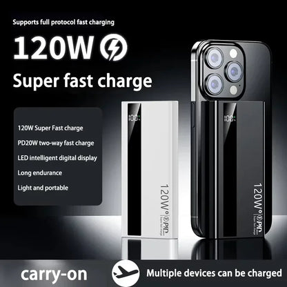500000mAh High Capacity PowerBank 120W Super Fast Charging Portable External Battery Powerbank for iphone Huawei