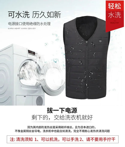 Heated Vest for Men Women 12-Zone Smart Electric Heating Vest USB Rechargeable Thermal Fleece Lined Winter Warm Vest Outdoor