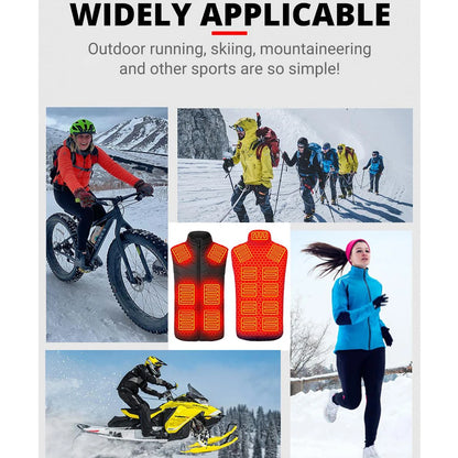21 Heated Vest Winter Electric Heated Jackets Men Women Sportswear Heated Coat Coat Motorcycle USB Heating Jacket For Camping