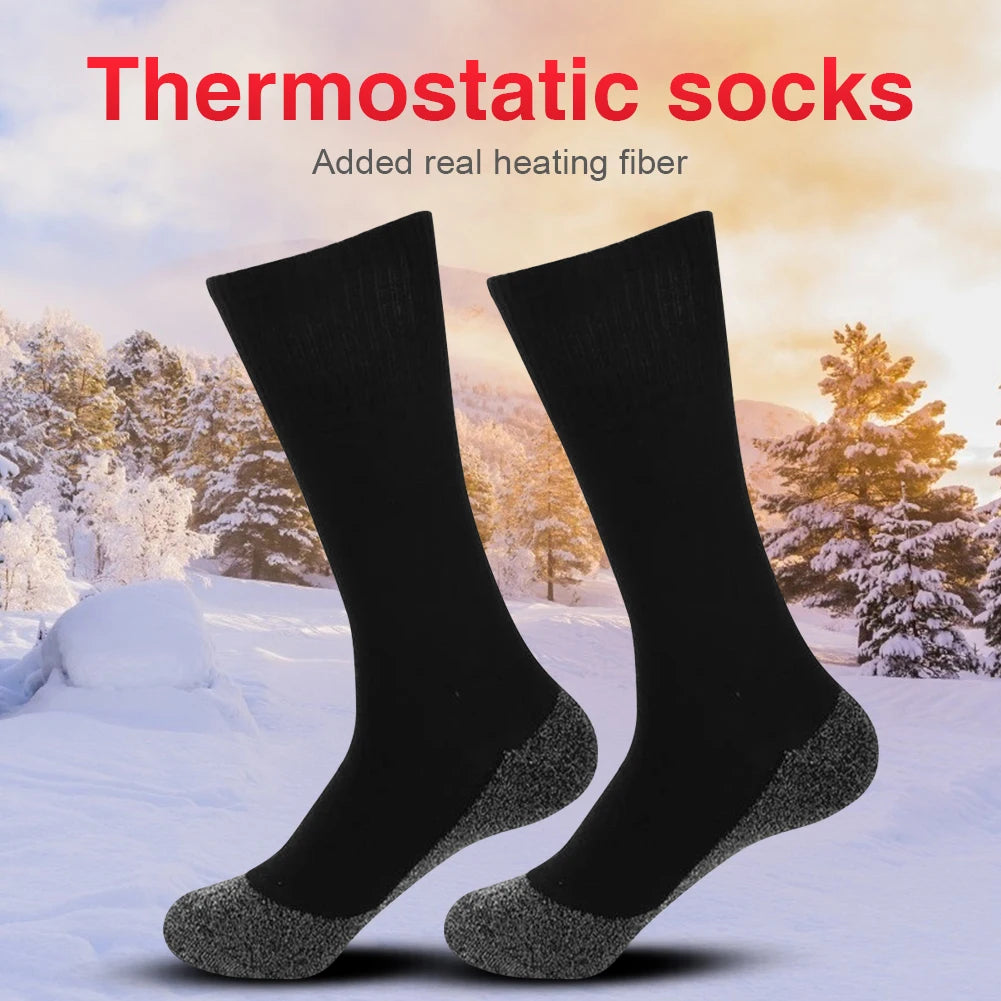 1/2Pairs Winter Self-Heating Socks for Men Women Thermal Heated Socks Elastic Anti-Slip Socks Outdoor Ski Tube Sock Foot Warmer