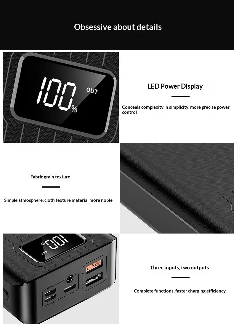 Power bank with a large capacity of 30000 mAh fast charging for mobile phones mobile power bank charging digital display