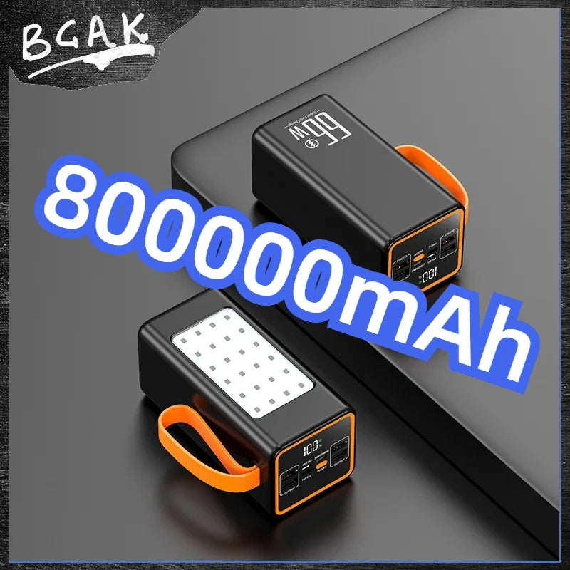 500000MAH  100000mah 200000mah 300000mahPowerbank Fast Charging Real Capacity BCAK with Built-in Cable Super Large Capacity