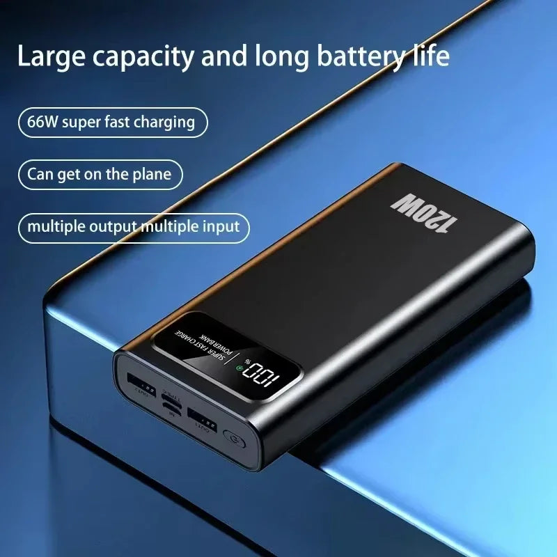 500000mAh 120W Super Fast CharginPower Bank g Portable Mobile Power Ultra large Capacity Digital Display External Battery ﻿