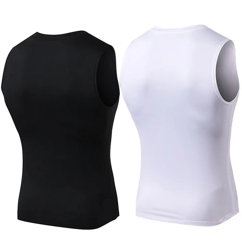 Compression Tank Top Men Gym Shirt Sleeveless Quick Dry Solid Sportswear Male Fitness Bodybuilding Vest Workout Muscle Top