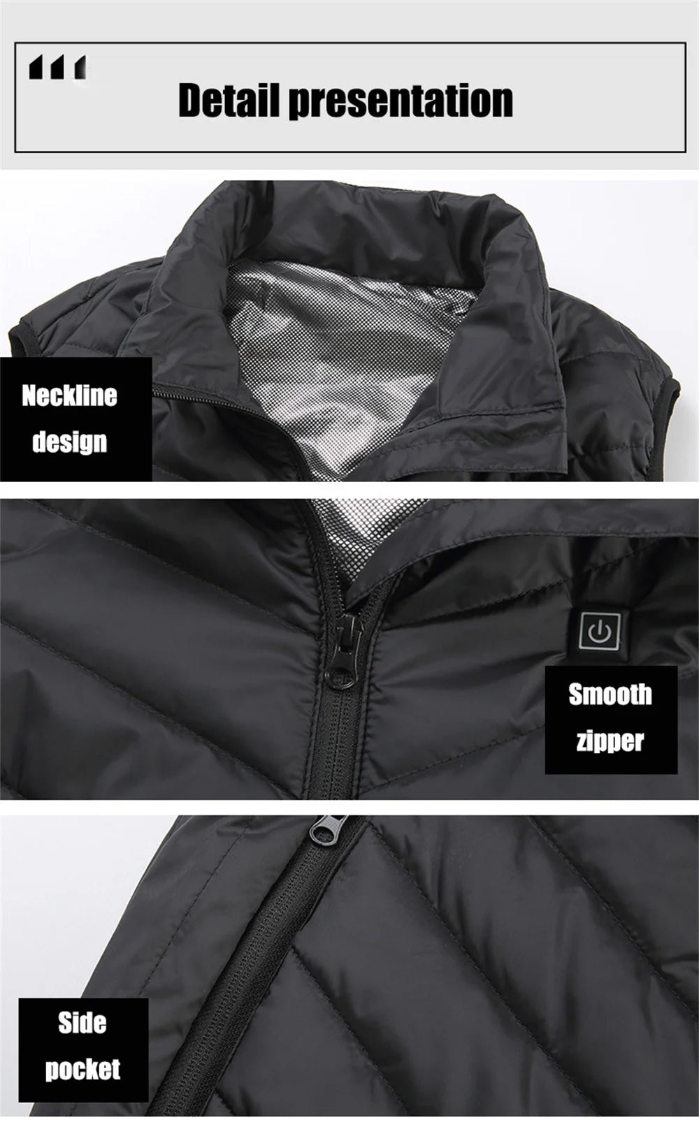 Heated Vest for Men and Women, USB Heated Jacket, Sportswear, Coat, Outdoor, Hunting, New, 9 Areas, 4XL, Winter