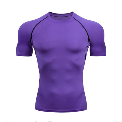 2025 Compression T Shirt Men Summer Sportswear Running T-shirt Elastic Quick Dry Sport Tops Tee Athletic Gym Workout Shirts Men