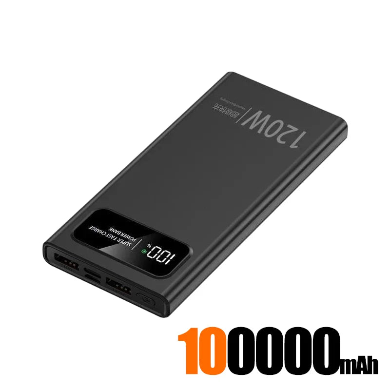 500000mAh 120W Super Fast CharginPower Bank g Portable Mobile Power Ultra large Capacity Digital Display External Battery ﻿