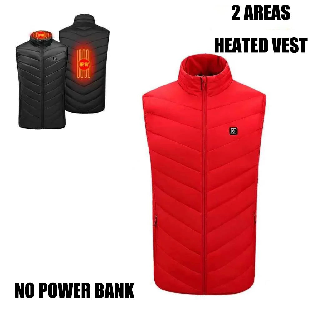 Heated Vest for Men and Women, USB Heated Jacket, Sportswear, Coat, Outdoor, Hunting, New, 9 Areas, 4XL, Winter