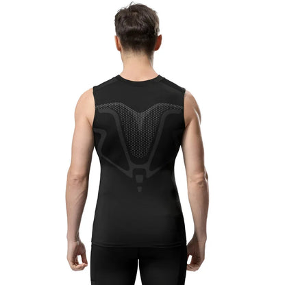 Compression Tank Top Men Gym Shirt Sleeveless Quick Dry Printing Sportswear Male Fitness Bodybuilding Vest Workout Muscle Top