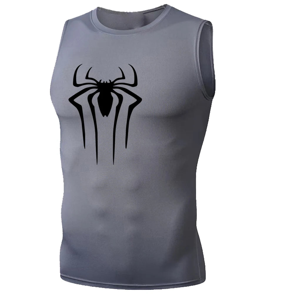 Compression Tank Top Men Gym Shirt Sleeveless Quick Dry Solid Sportswear Male Fitness Bodybuilding Vest Workout Muscle Top