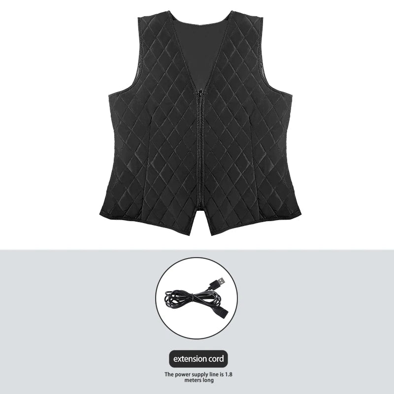 Winter Heated Vest USB-Powered 3 Heat Settings Relieves Shoulder Back Lumbar Muscle Stiffness Soreness Boosts Blood Circulation